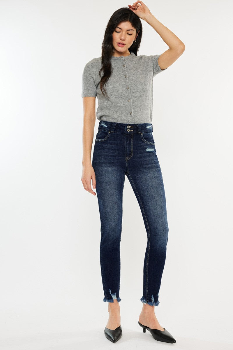 Cat's Whiskers Raw Hem High Waist Jeans